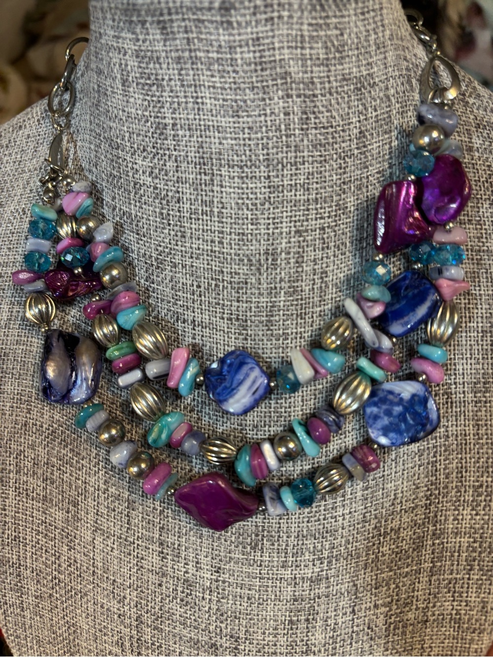 Multicolor Gemstone Statement Necklace - Women Jewelry
